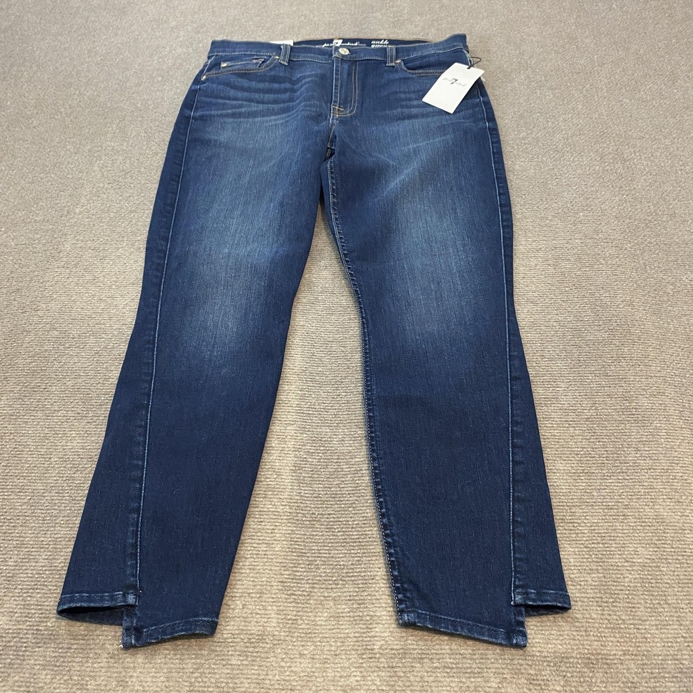 7 For All Mankind The Ankle Gwenevere Jeans Womens 31 Blue High Rise Skinny‎
